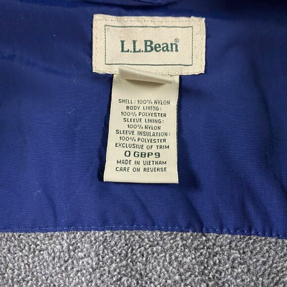 LL Bean Jacket Women's Small Blue Full Zip Fleece Lined Nylon Winter O GBP9 - Picture 10 of 16